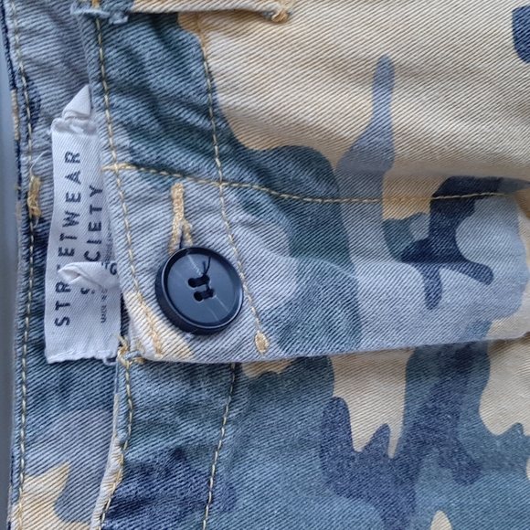 Women's Mid Rise Streetwear Society Cargo Military Pattern Pants Jeans Size XS - Picture 9 of 14